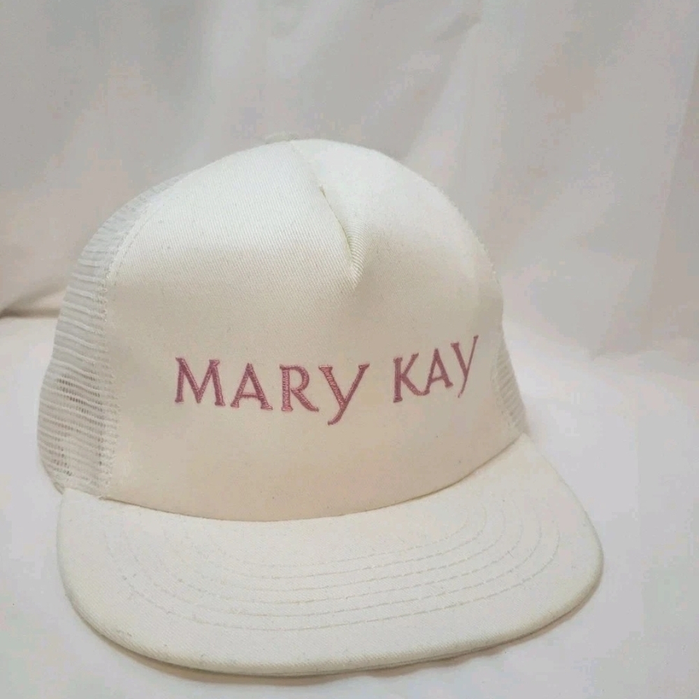 Vintage Mary Kay White Success Snapback Mesh Trucker Hat Cap One Size-USA